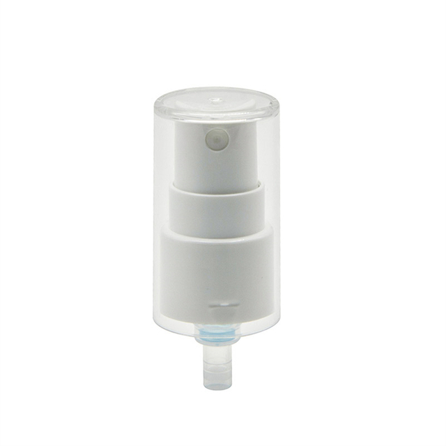 Baltas plastikinis spyruoklinis smulkios dulksnos purkštuvas su dangteliu