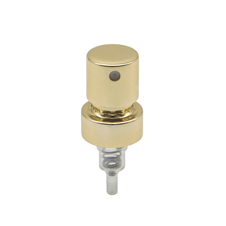 香水瓶のための注文の中国のプラスチック アルミニウムの光沢のある金 13 15 Mm の圧着ポンプ