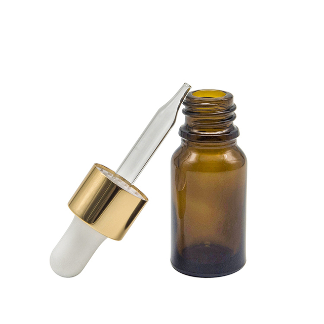 Flacone contagocce in vetro per olio essenziale di vetro ambrato personalizzato
