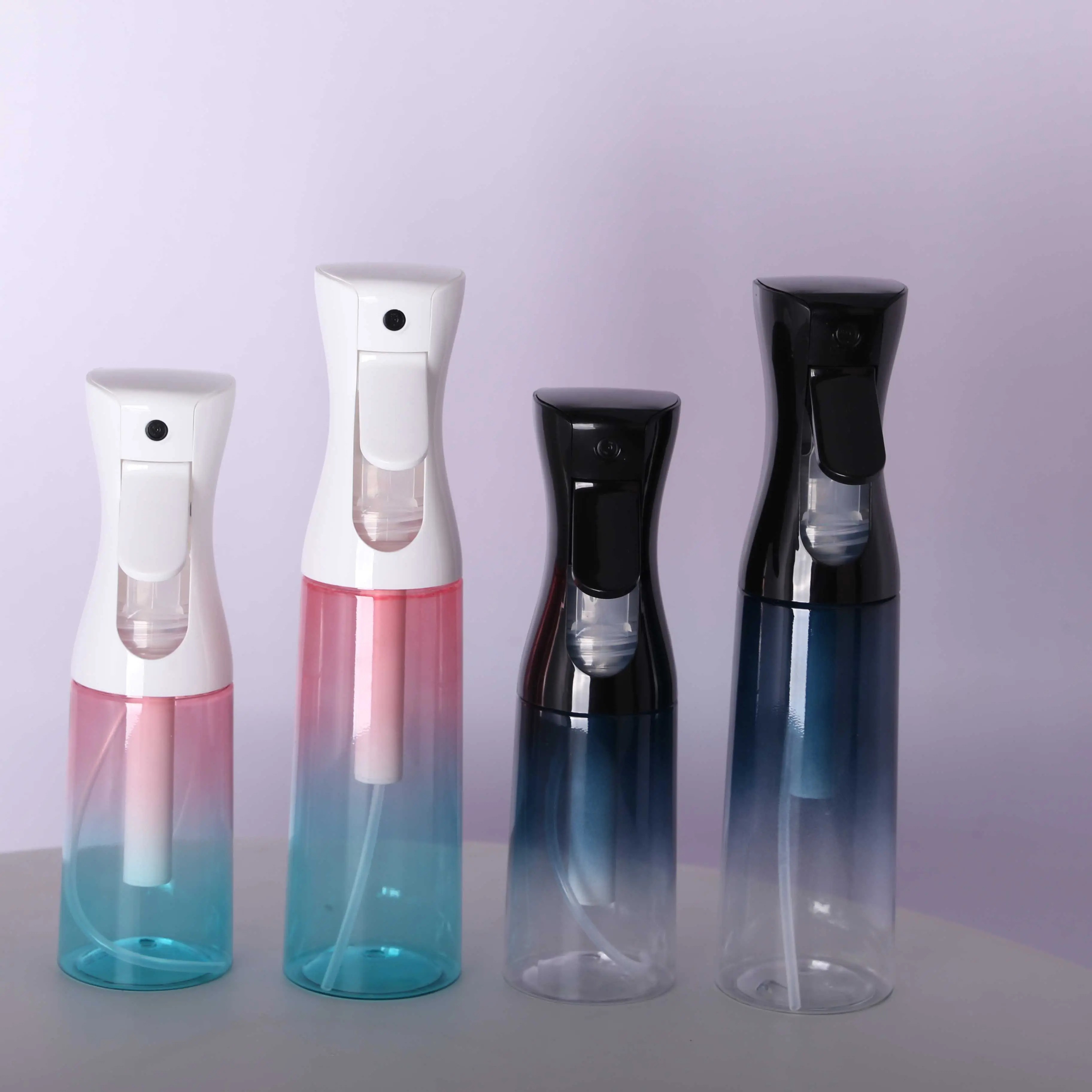Spruzzatore per nebulizzazione per flacone spray continuo rosa in PET da 300 ml all'ingrosso per la pulizia di giardinaggio e parrucchieri