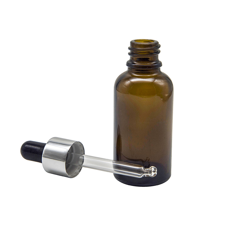 Bottiglia di olio essenziale di siero di vetro ambrato personalizzato all'ingrosso all'ingrosso